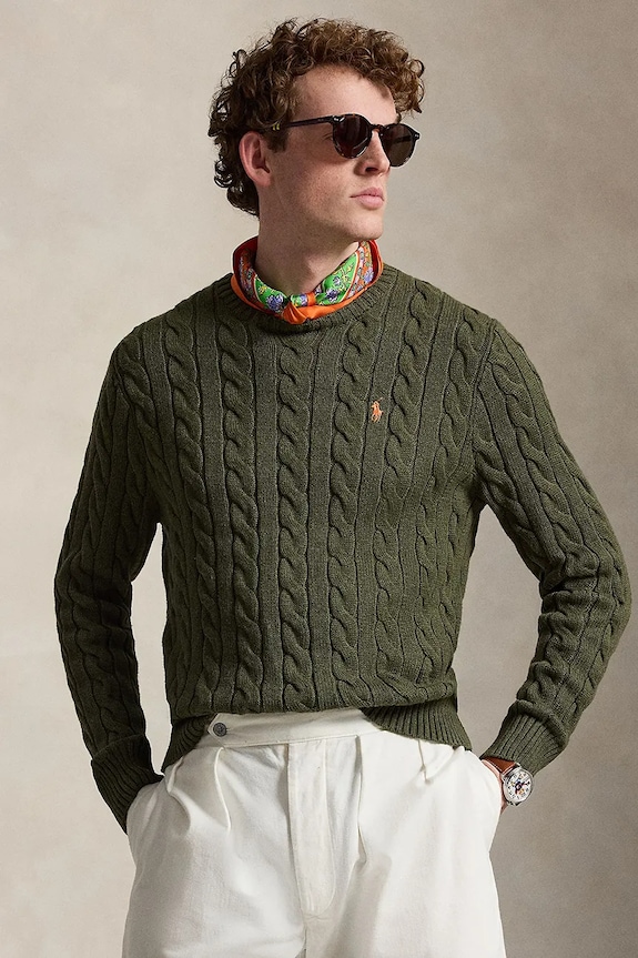 Polo Ralph Lauren sveter bavlnený pánsky zelená 710775885