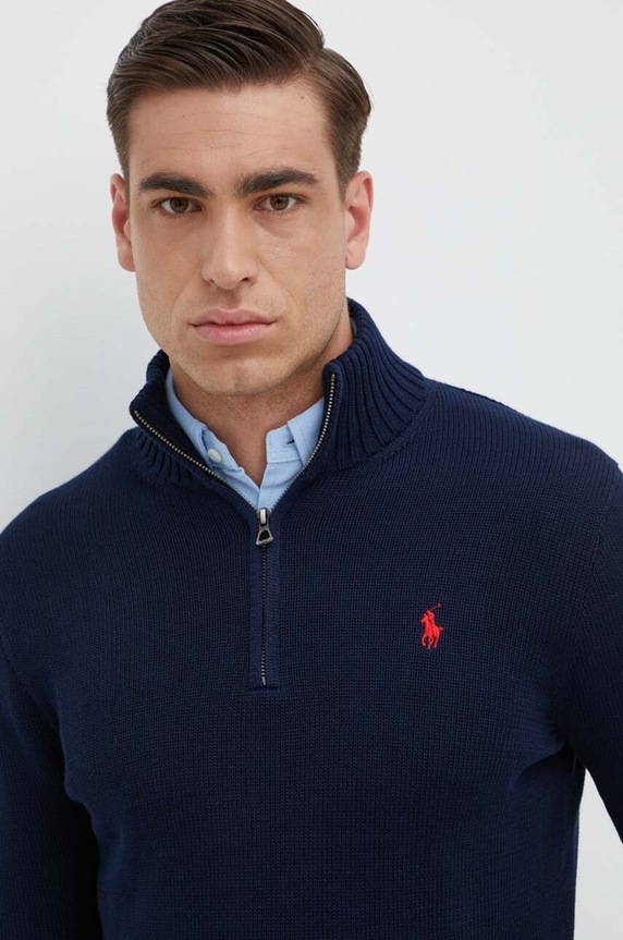 Polo Ralph Lauren sweter bawełniany granatowy 710859939