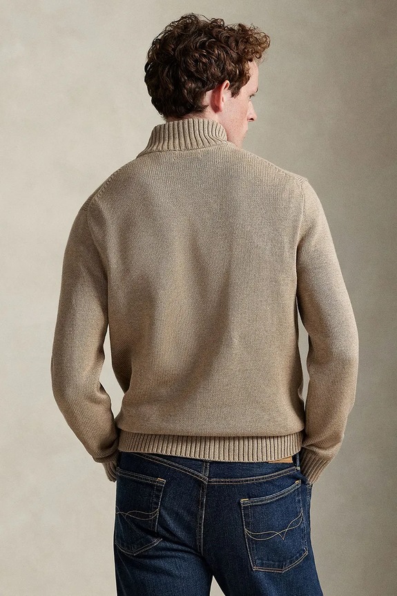 Памучен пуловер Polo Ralph Lauren 710859939 кафяв AW25