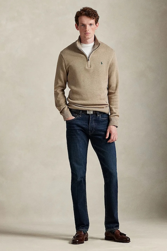 Дрехи Памучен пуловер Polo Ralph Lauren 710859939 кафяв