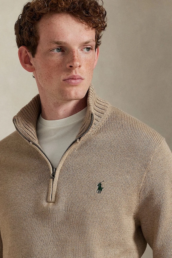 Памучен пуловер Polo Ralph Lauren кафяв 710859939