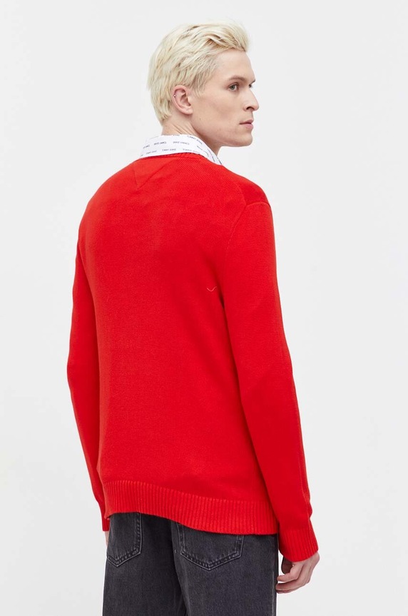 Odzież Tommy Jeans sweter bawełniany DM0DM18370 czerwony