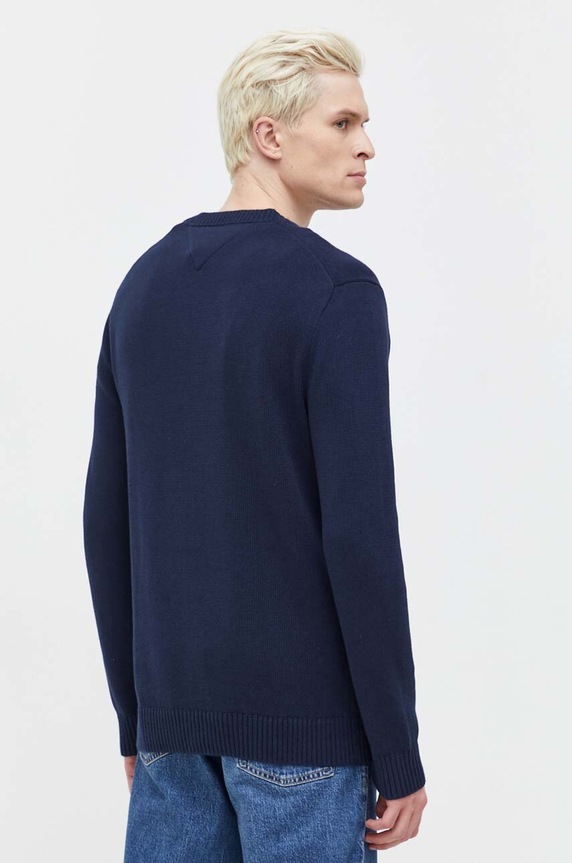Odzież Tommy Jeans sweter bawełniany DM0DM18370 granatowy