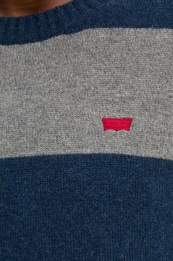 Levi's sweter męski z wełną A4320 granatowy