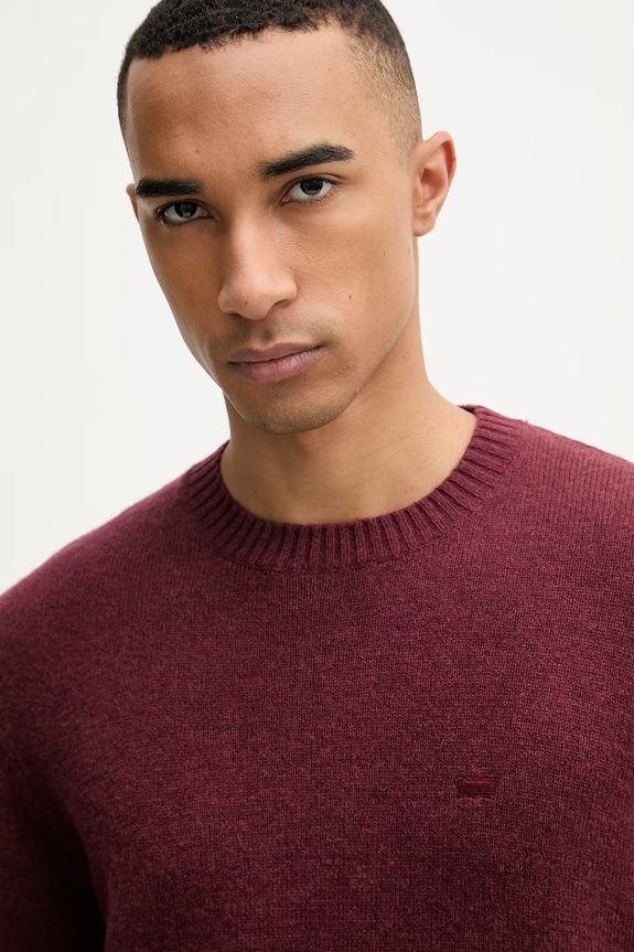 Levi's sweter męski z wełną bordowy A4320