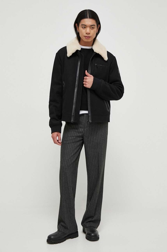 Levi's sweter męski z wełną A4320 czarny AA00