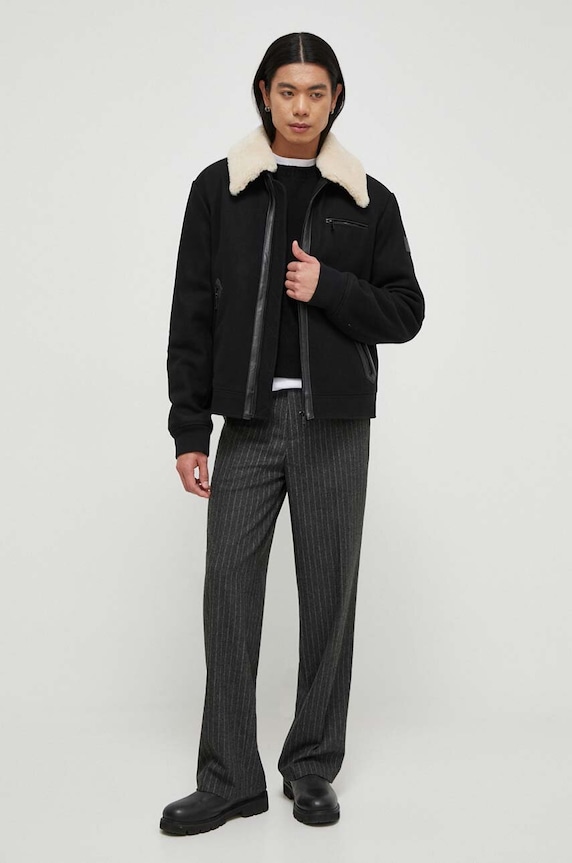 Levi's sweter męski z wełną A4320 czarny AA00