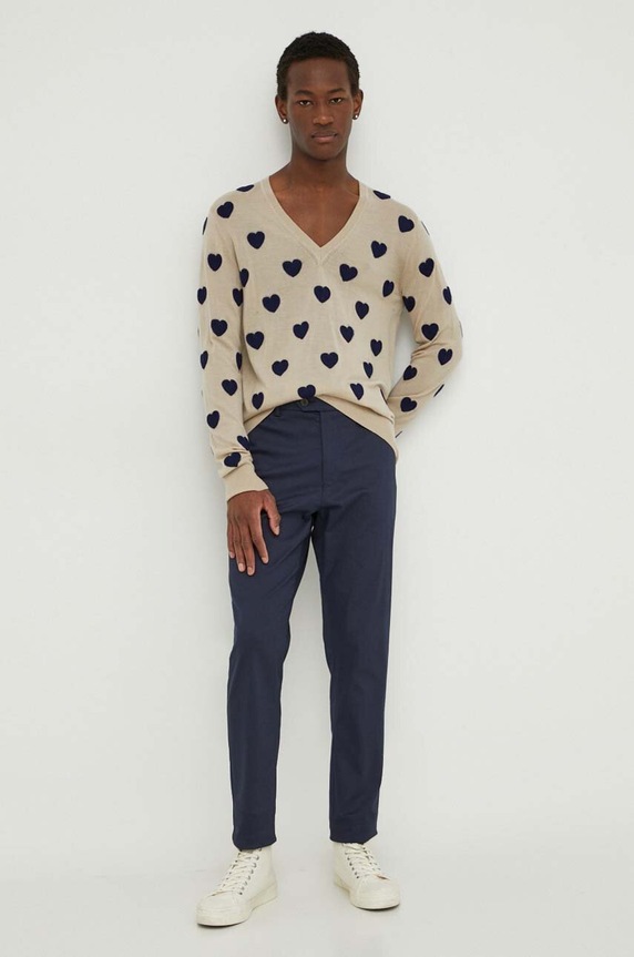 Tiger Of Sweden sweter wełniany Arron T68915109 beżowy SS24