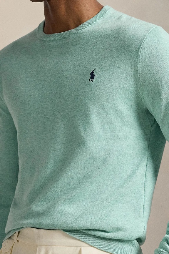 Βαμβακερό πουλόβερ Polo Ralph Lauren τιρκουάζ 710890558
