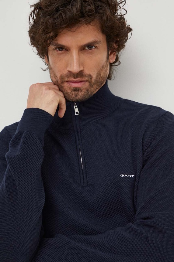 Gant sweter bawełniany granatowy 8040523