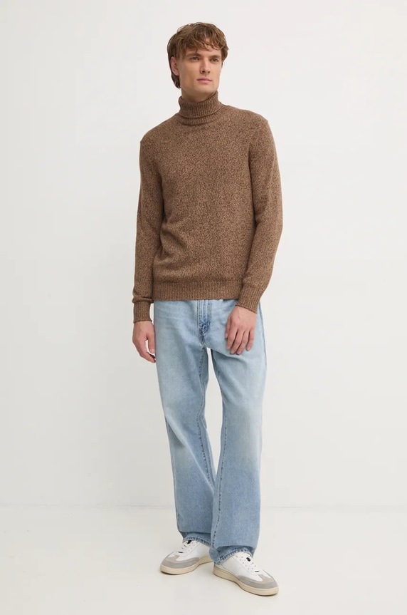 Пуловер с вълна United Colors of Benetton 1235U2522 кафяв NC24