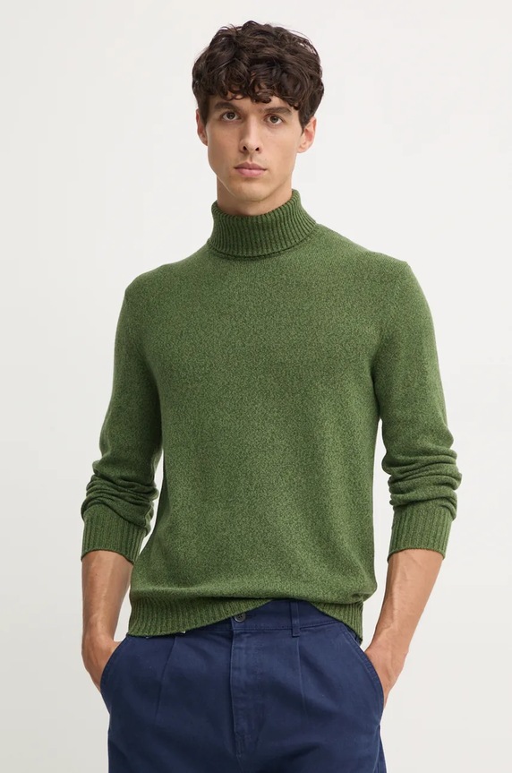 Sveter s prímesou vlny United Colors of Benetton zelená 1235U2522