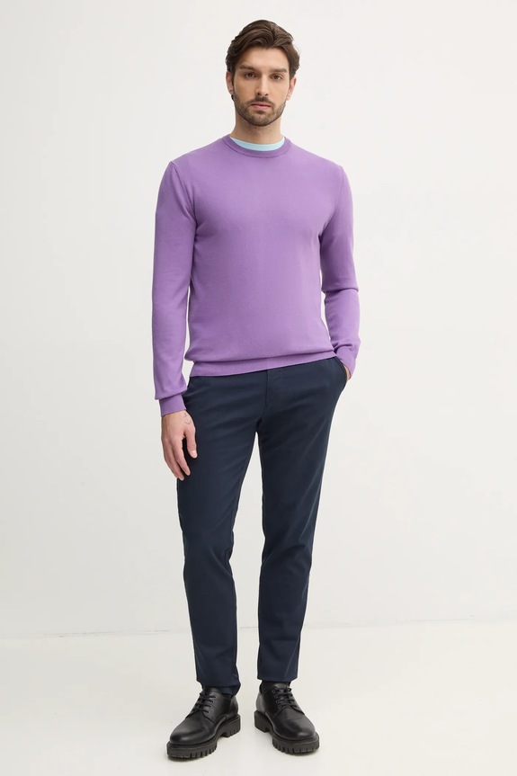 United Colors of Benetton svetr pánský bavlněný 1098U1I76 fialová AA00