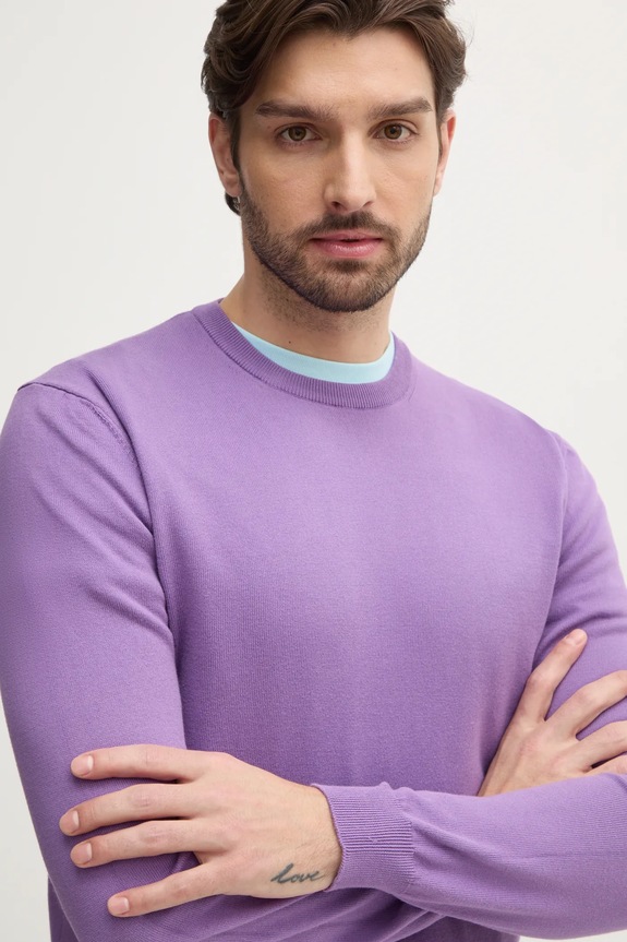 United Colors of Benetton svetr pánský bavlněný 1098U1I76 fialová