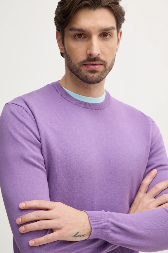 United Colors of Benetton svetr pánský bavlněný 1098U1I76 fialová