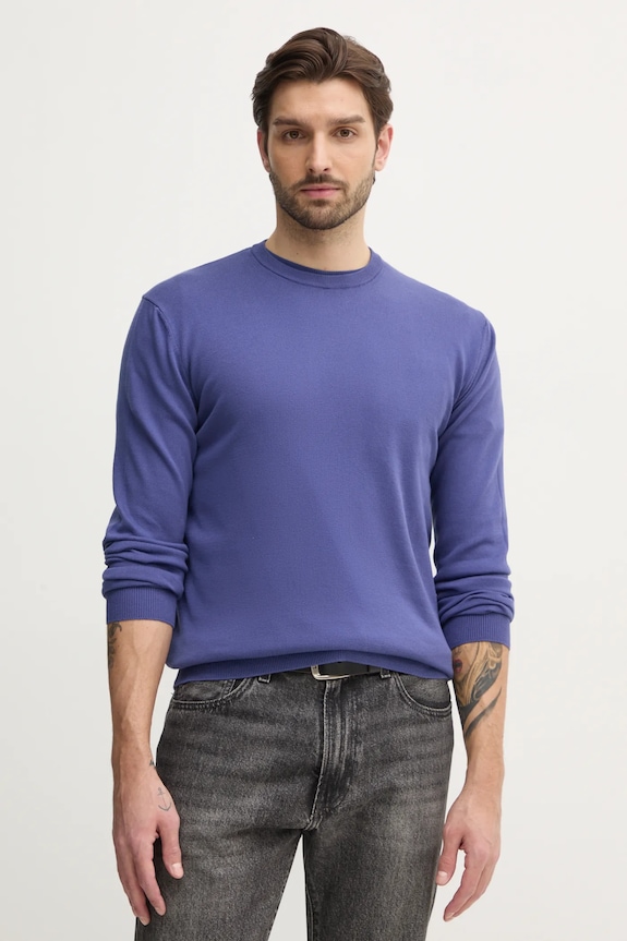 United Colors of Benetton sveter pánsky bavlnený tmavomodrá 1098U1I76