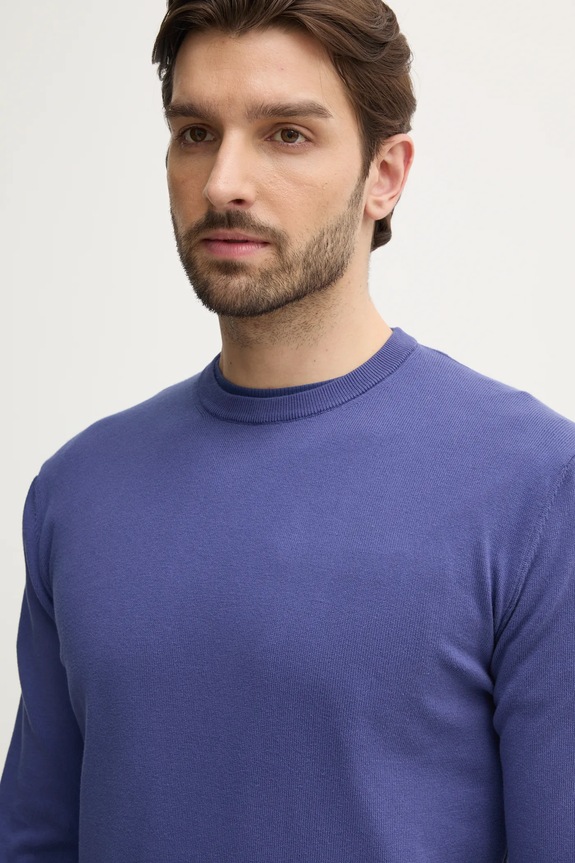 United Colors of Benetton sveter pánsky bavlnený tmavomodrá 1098U1I76