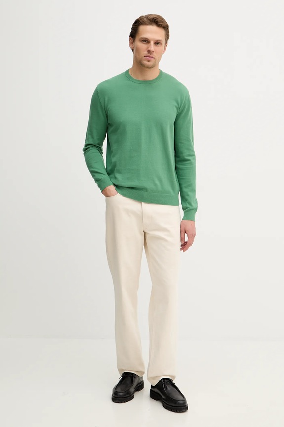 United Colors of Benetton sweter męski bawełniany 1098U1I76 zielony AA00