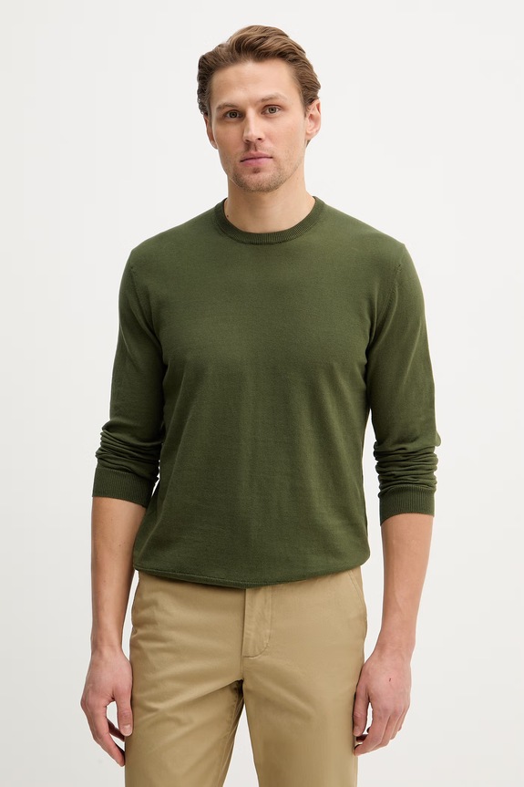United Colors of Benetton sweter męski bawełniany zielony 1098U1I76