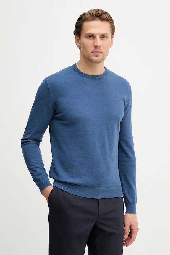 United Colors of Benetton pulover bărbătesc din bumbac albastru 1098U1I76
