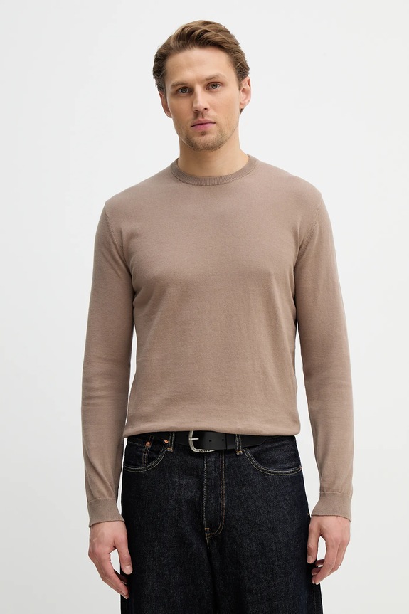 United Colors of Benetton pulover bărbătesc bumbac maro 1098U1I76