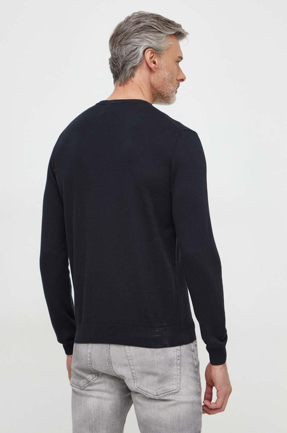Îmbrăcăminte United Colors of Benetton pulover bărbătesc de bumbac 1098U1I76 negru