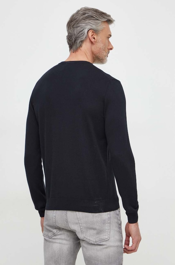 Îmbrăcăminte United Colors of Benetton pulover bărbătesc de bumbac 1098U1I76 negru