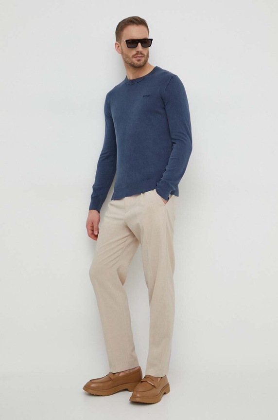 Pulover s dodatkom svile Guess M4GR06.Z3DN1 mornarsko plava AW25