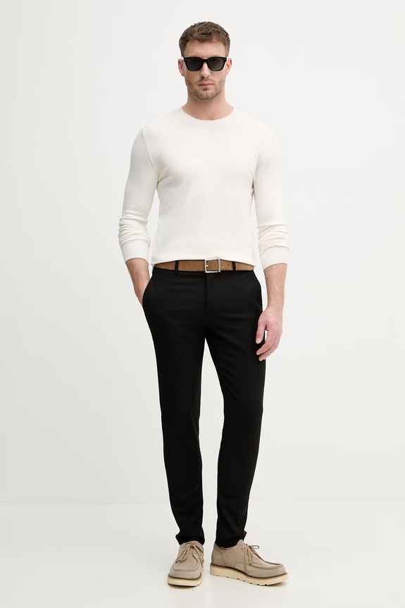 Sisley sweter męski z bawełną 10F2S1C78 beżowy SS26