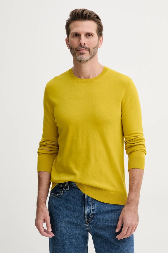 Sisley sweter męski z bawełną żółty 10F2S1C78