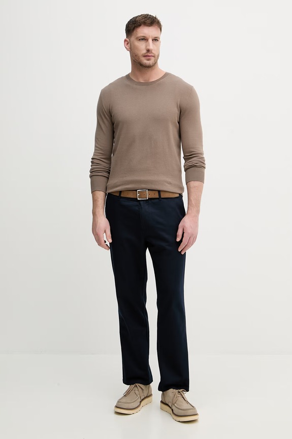 Sisley sweter męski z bawełny 10F2S1C78 brązowy SS26