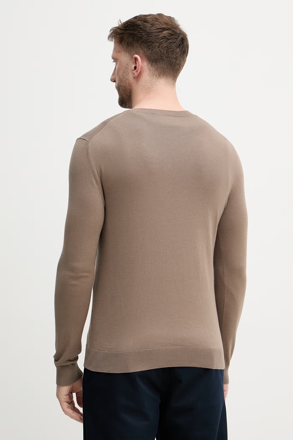 Odzież Sisley sweter męski z bawełny 10F2S1C78 brązowy