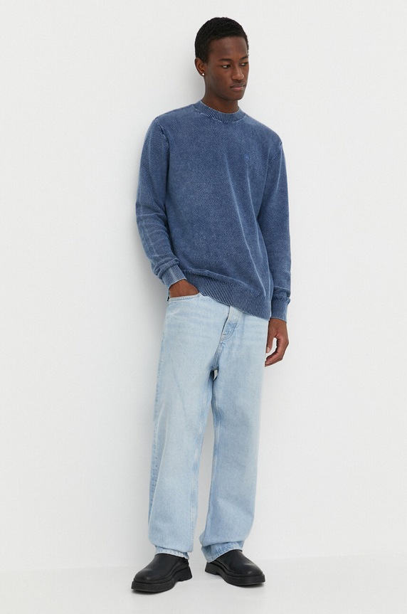 G-Star sweter bawełniany D24461.D559 niebieski SS24