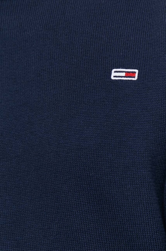 Tommy Jeans pamut pulóver DM0DM18895 sötétkék