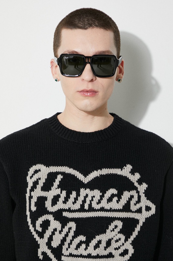 Human Made wool jumper Low Gauge Knit Sweater HM27CS038 black