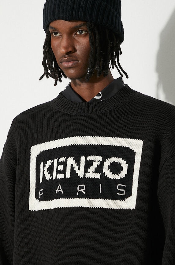 Kenzo wool blend jumper Bicolor Kenzo Paris Jumper FD55PU3833LA.99 black