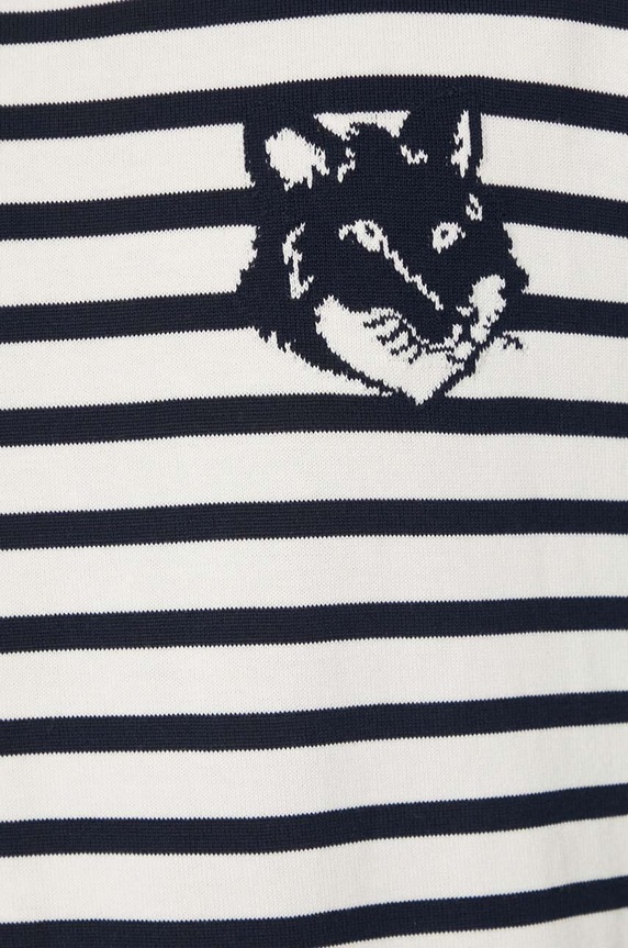 Bavlněný svetr Maison Kitsuné Fox Head Intarsia Comfort Striped Jumper MM00803KT1102