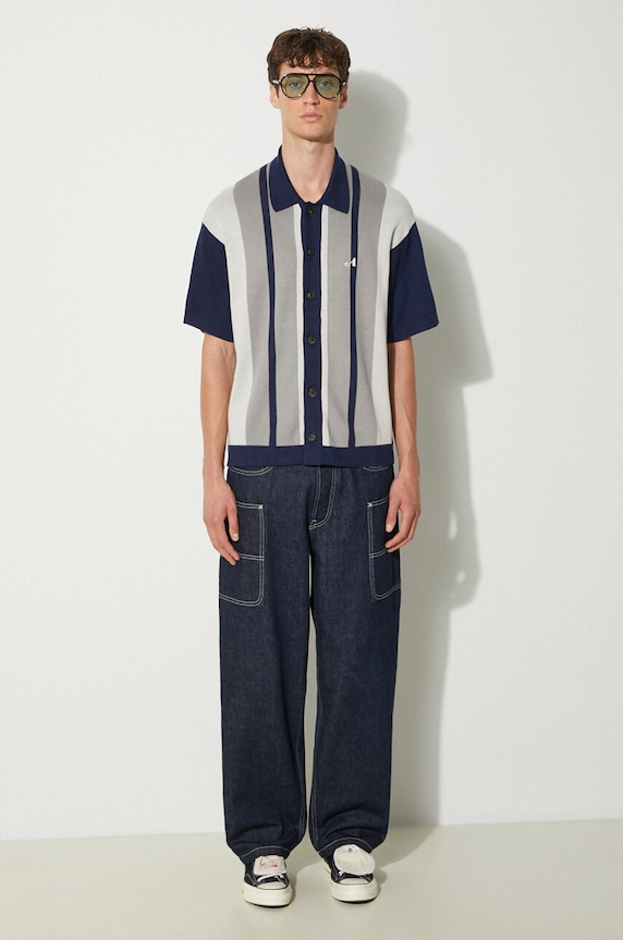 Awake NY kardigan Knit Camp Collar SP24.KN005 szary SS24