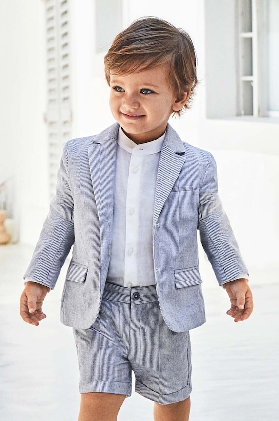Mayoral szorty z domieszką lnu niemowlęce casual niebieski 1237.3B.Baby.PPYH