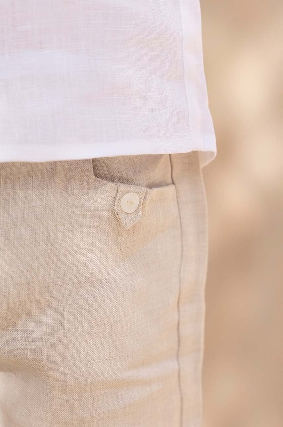 Lanene kratke hlače za bebe Tartine et Chocolat TY26091.60.74 bež