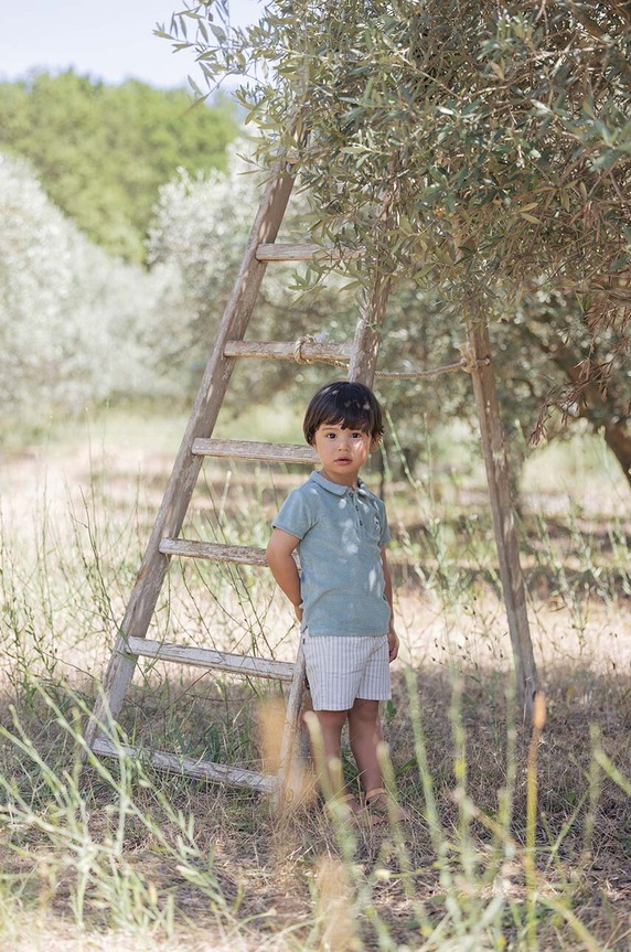 Tartine et Chocolat szorty bawełniane dziecięce wzorzyste zielony TY26141.104