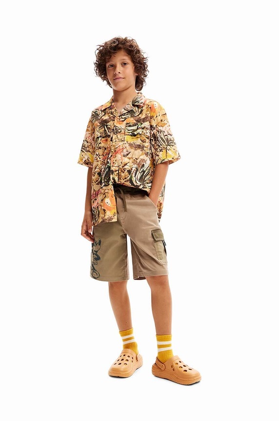 Desigual szorty dziecięce casual zielony 24SBPW01