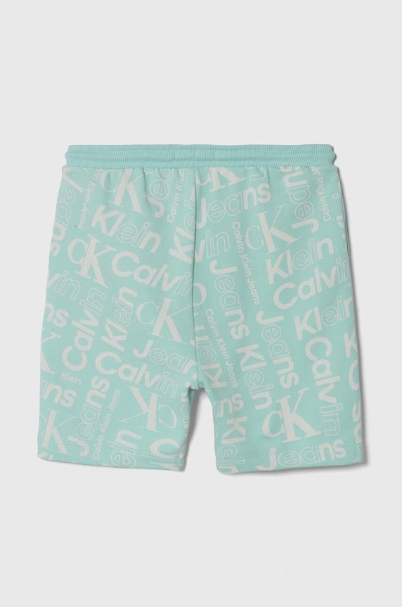Παιδικό βαμβακερό σορτς Calvin Klein Jeans IB0IB02105.PPYH τιρκουάζ SS24