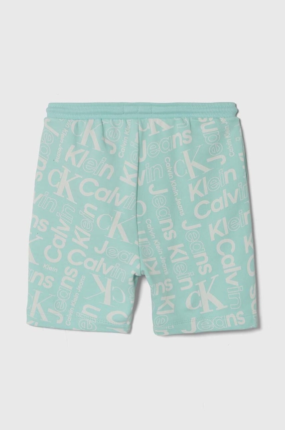 Παιδικό βαμβακερό σορτς Calvin Klein Jeans IB0IB02105.PPYH τιρκουάζ SS24