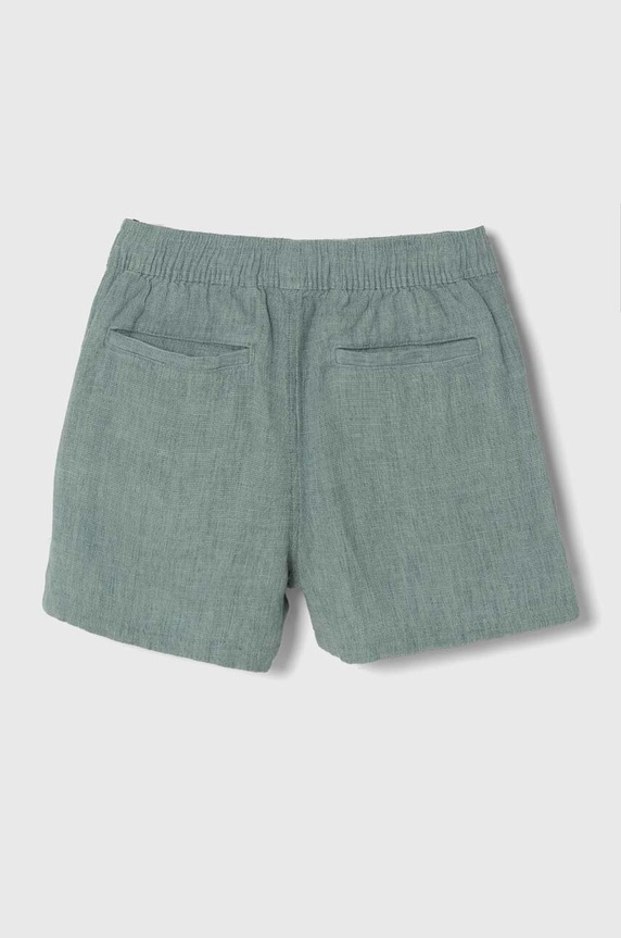 Παιδικό λινό σορτς Abercrombie & Fitch KI228.4031 πράσινο SS24