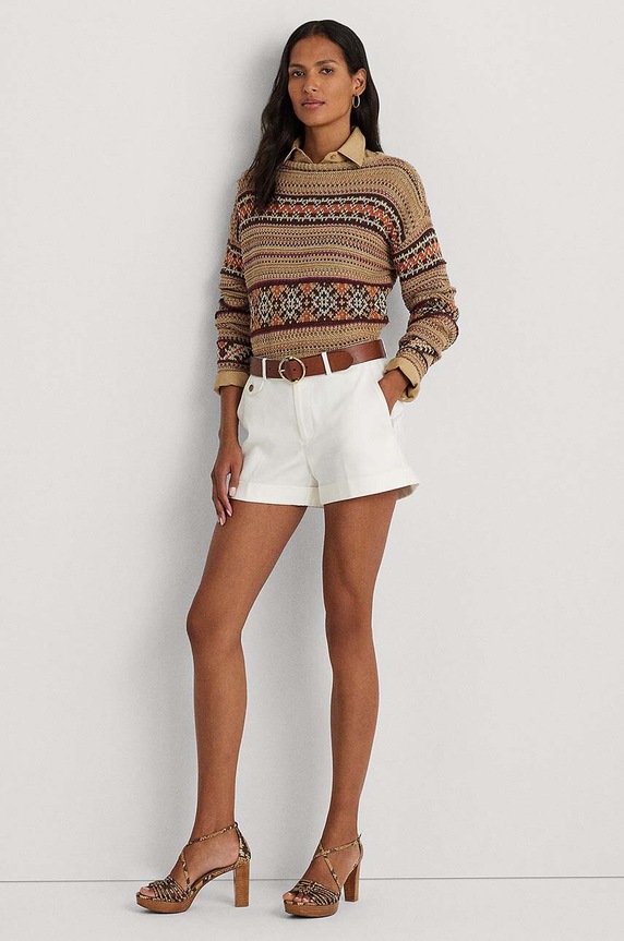 Lauren Ralph Lauren szorty z elastanem biały 200925278