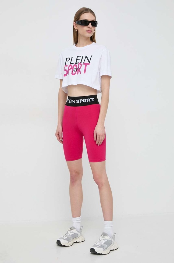 PLEIN SPORT pantaloni scurti SADC.WJT1832.STE003N roz SS24