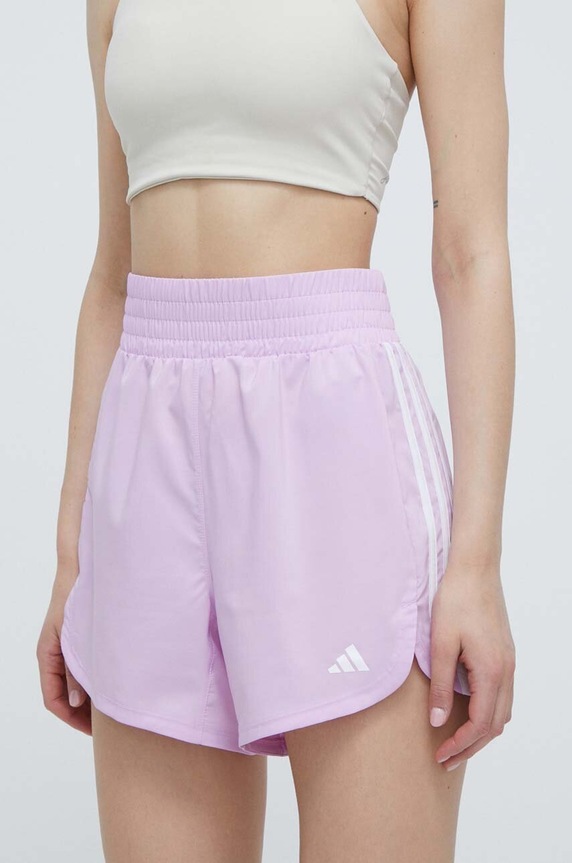 Σορτς προπόνησης adidas Performance Pacer απλικέ μωβ IS1665