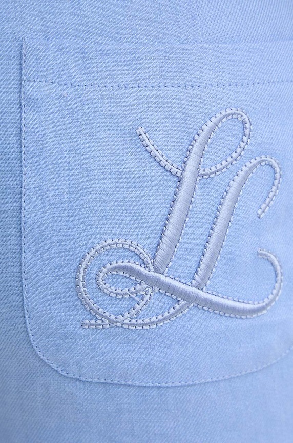 Lanene kratke hlače Luisa Spagnoli AUSILIO RUNWAY COLLECTION plava 541135