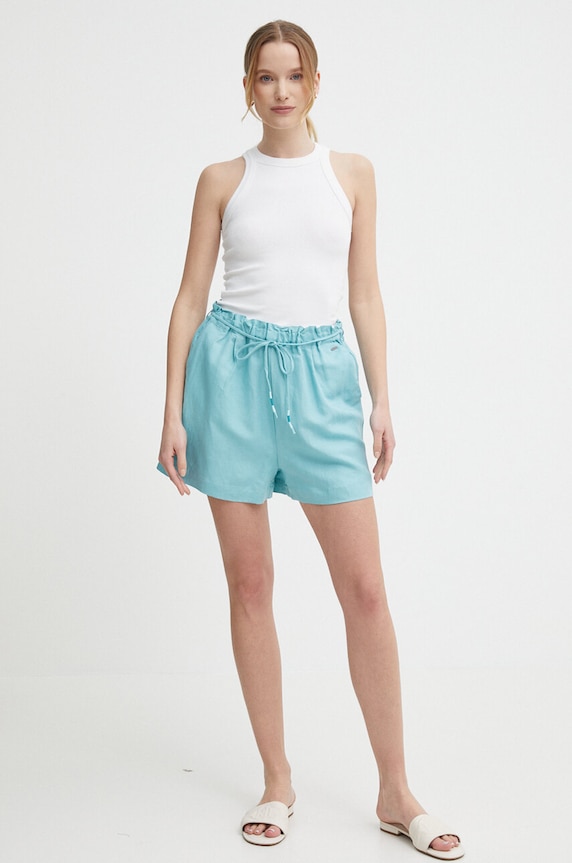 Pepe Jeans vászon rövidnadrág MARTA PL801099 türkiz SS24